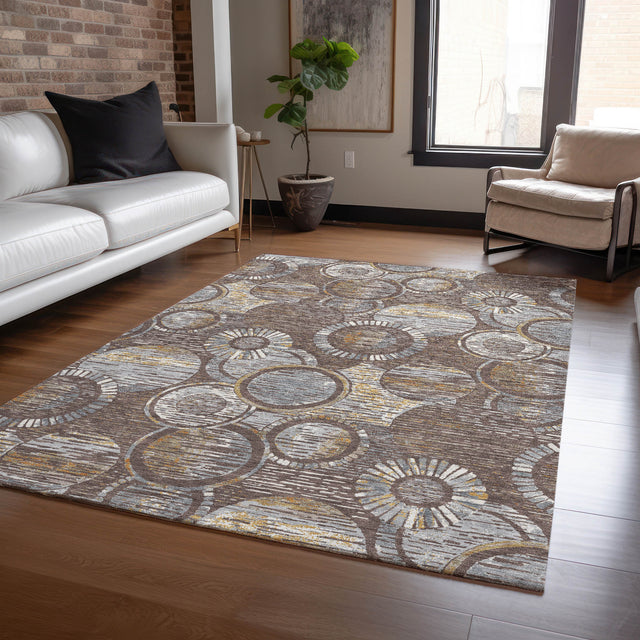 Addison Chantille ACN2206 Geometric Machine Made Transitional Fudge Rug