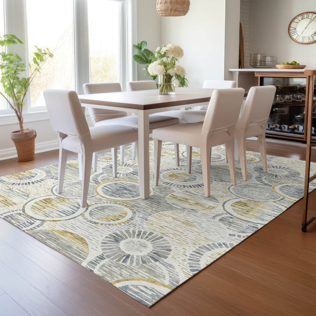 Addison Chantille ACN2206 Geometric Machine Made Transitional Ivory Rug