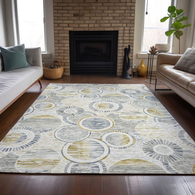Addison Chantille ACN2206 Geometric Machine Made Transitional Ivory Rug