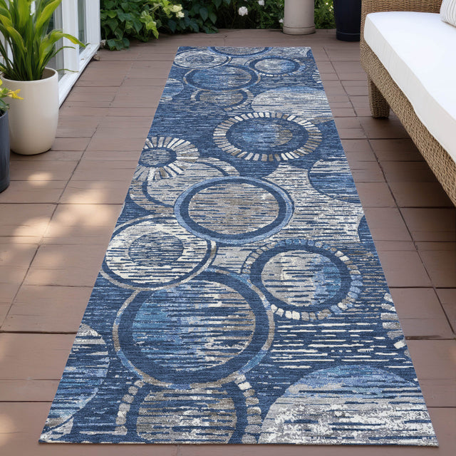 Addison Chantille ACN2206 Geometric Machine Made Transitional Navy Rug