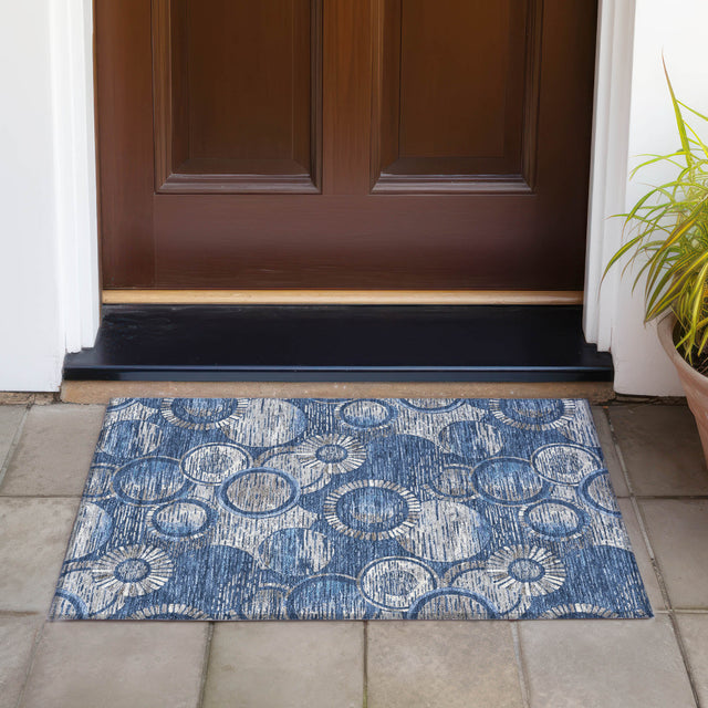 Addison Chantille ACN2206 Geometric Machine Made Transitional Navy Rug
