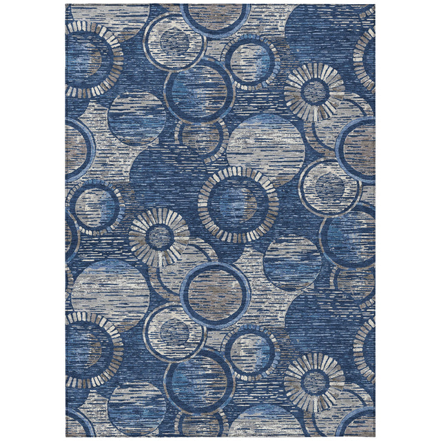 Addison Chantille ACN2206 Geometric Machine Made Transitional Navy Rug