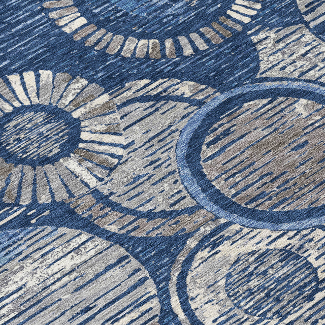 Addison Chantille ACN2206 Geometric Machine Made Transitional Navy Rug