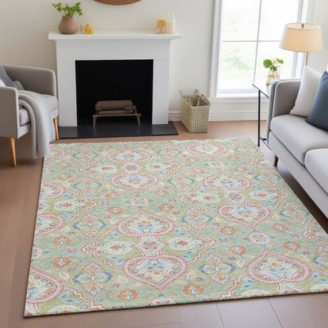 Addison Chantille ACN2207 Bohemian Machine Made Transitional Aloe Rug