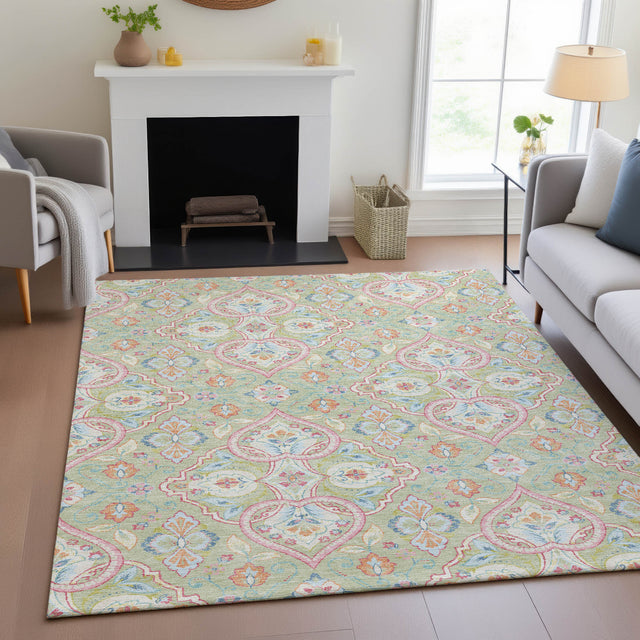 Addison Chantille ACN2207 Bohemian Machine Made Transitional Aloe Rug
