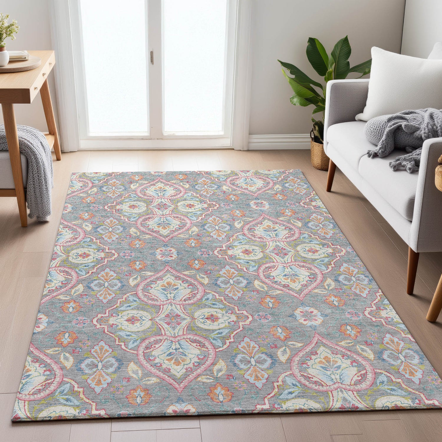 Addison Chantille ACN2207 Bohemian Machine Made Transitional Gray Rug