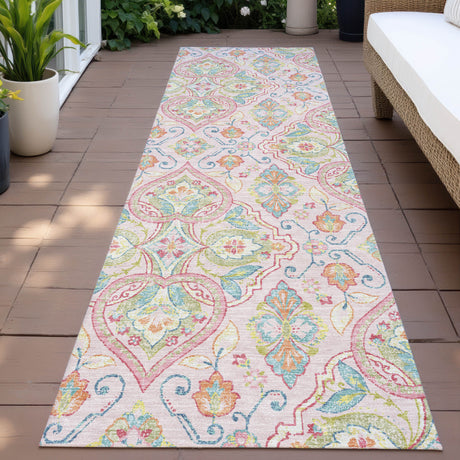 Addison Chantille ACN2207 Bohemian Machine Made Transitional Pink Rug