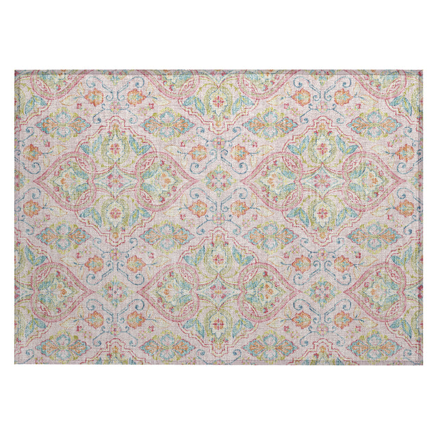 Addison Chantille ACN2207 Bohemian Machine Made Transitional Pink Rug