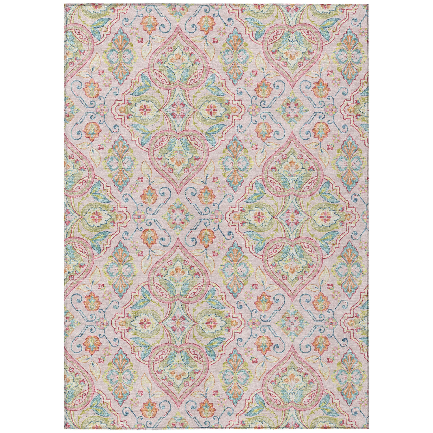 Addison Chantille ACN2207 Bohemian Machine Made Transitional Pink Rug