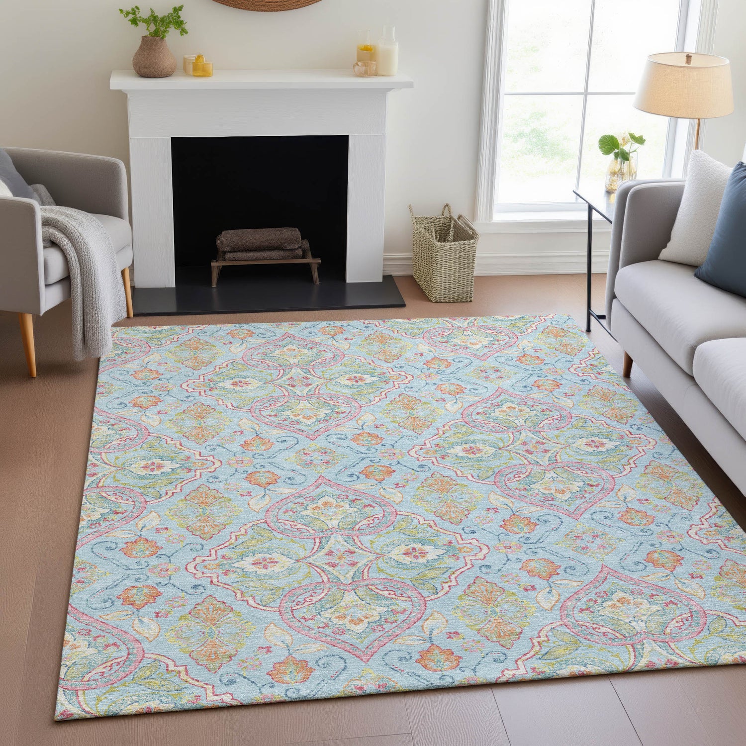 Addison Chantille ACN2207 Bohemian Machine Made Transitional Sky Rug