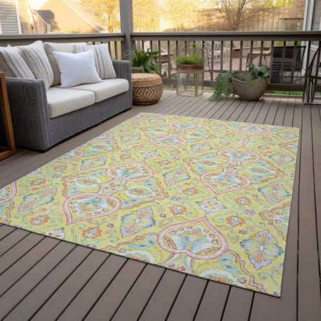 Addison Chantille ACN2207 Bohemian Machine Made Transitional Yellow Rug