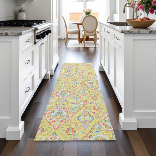 Addison Chantille ACN2207 Bohemian Machine Made Transitional Yellow Rug