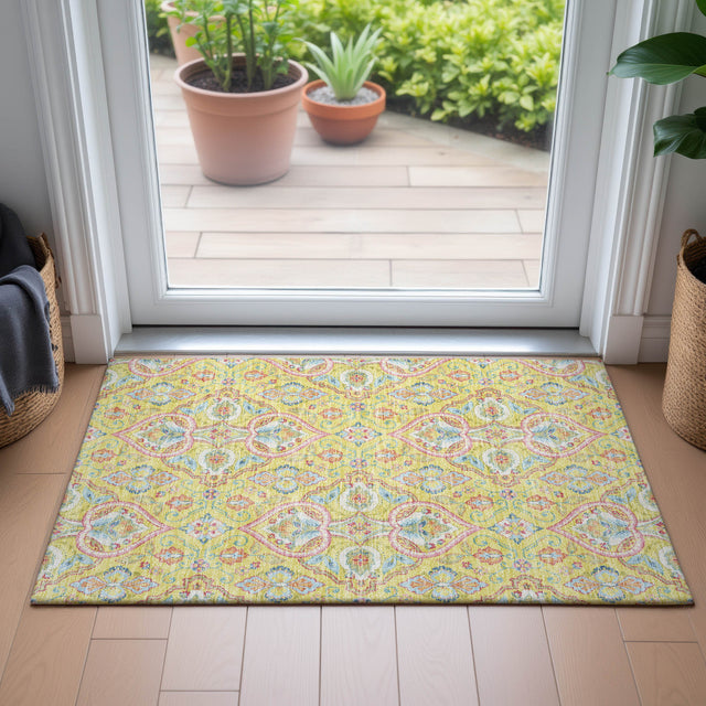 Addison Chantille ACN2207 Bohemian Machine Made Transitional Yellow Rug