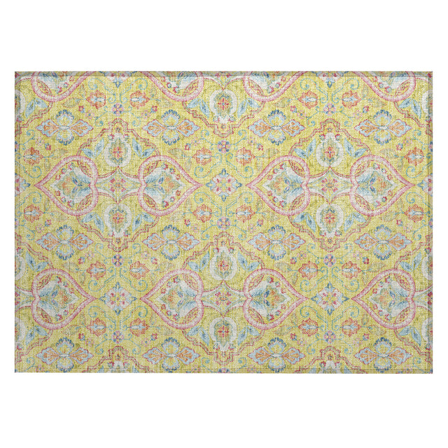 Addison Chantille ACN2207 Bohemian Machine Made Transitional Yellow Rug