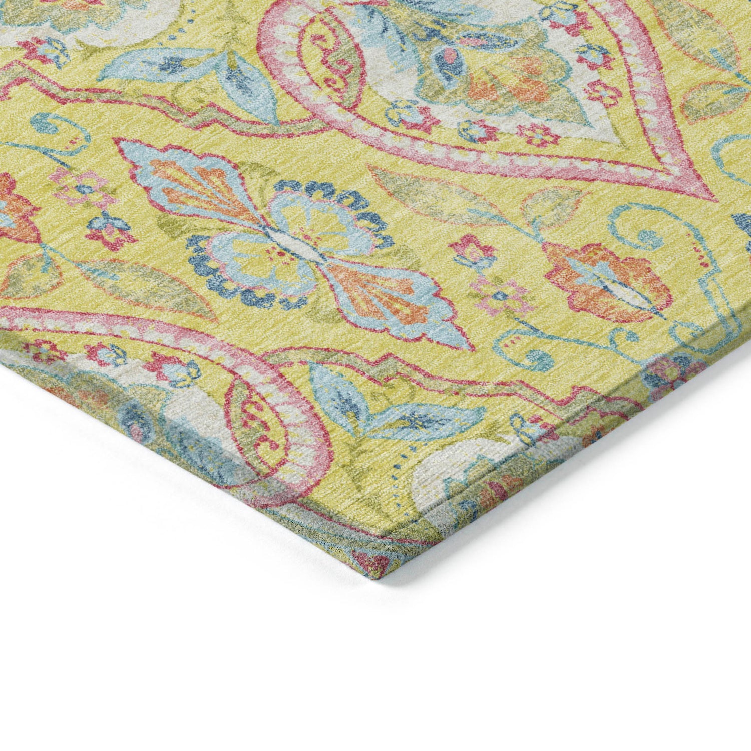 Addison Chantille ACN2207 Bohemian Machine Made Transitional Yellow Rug