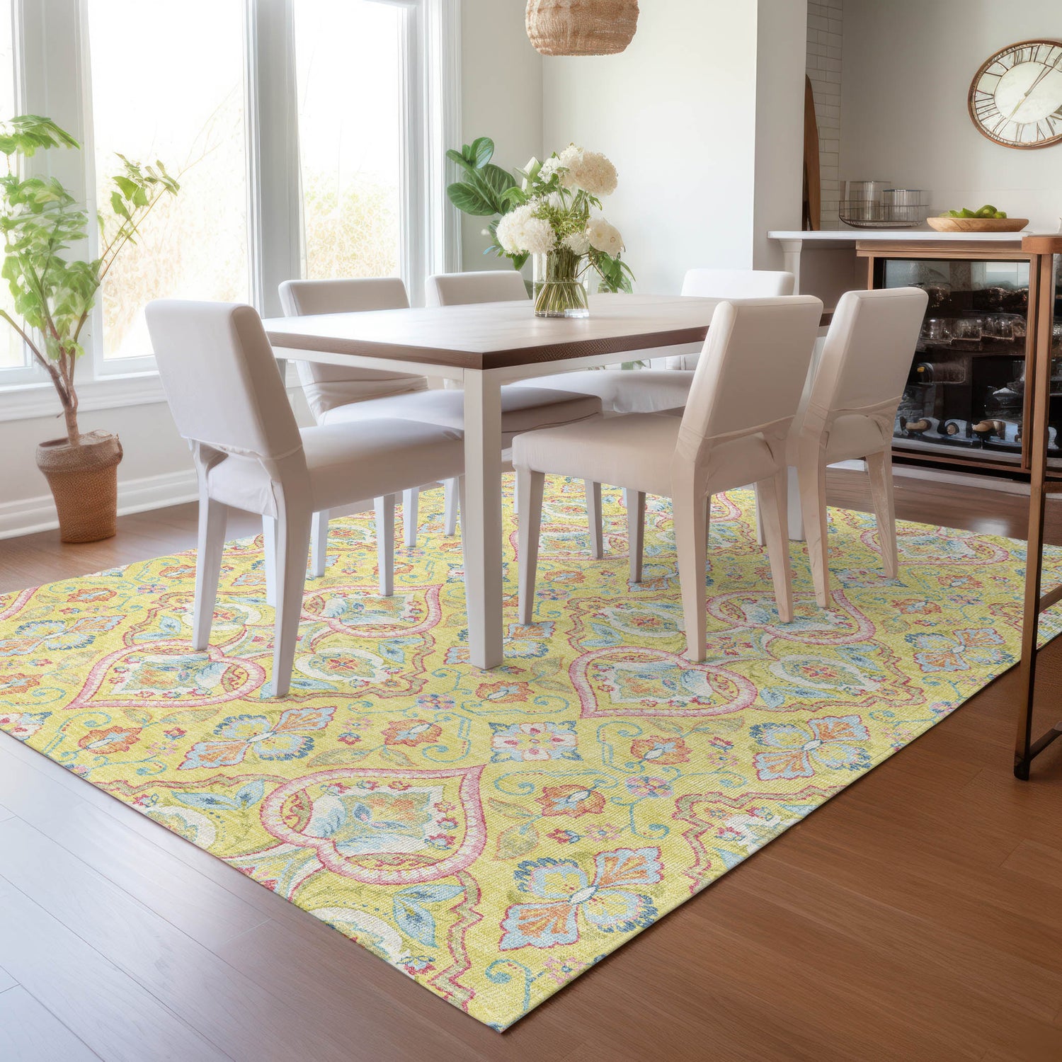 Addison Chantille ACN2207 Bohemian Machine Made Transitional Yellow Rug
