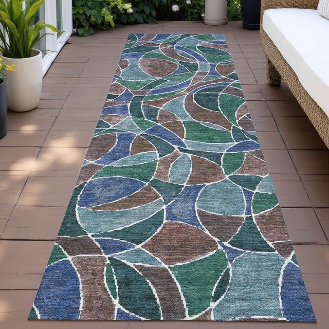 Addison Chantille ACN2208 Geometric Machine Made Transitional Blue Rug