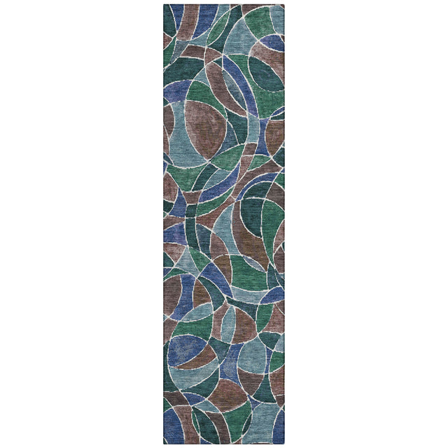 Addison Chantille ACN2208 Geometric Machine Made Transitional Blue Rug