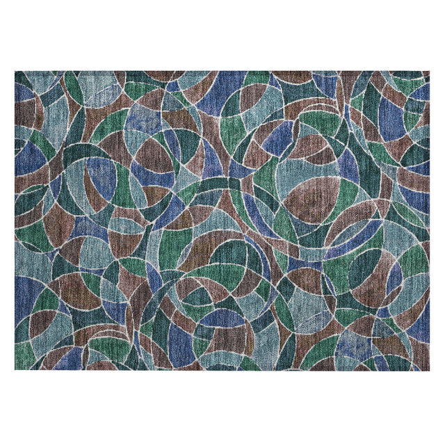 Addison Chantille ACN2208 Geometric Machine Made Transitional Blue Rug