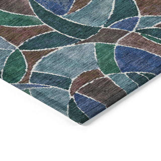 Addison Chantille ACN2208 Geometric Machine Made Transitional Blue Rug