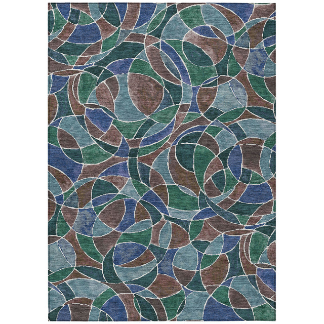 Addison Chantille ACN2208 Geometric Machine Made Transitional Blue Rug