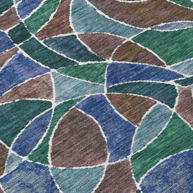 Addison Chantille ACN2208 Geometric Machine Made Transitional Blue Rug