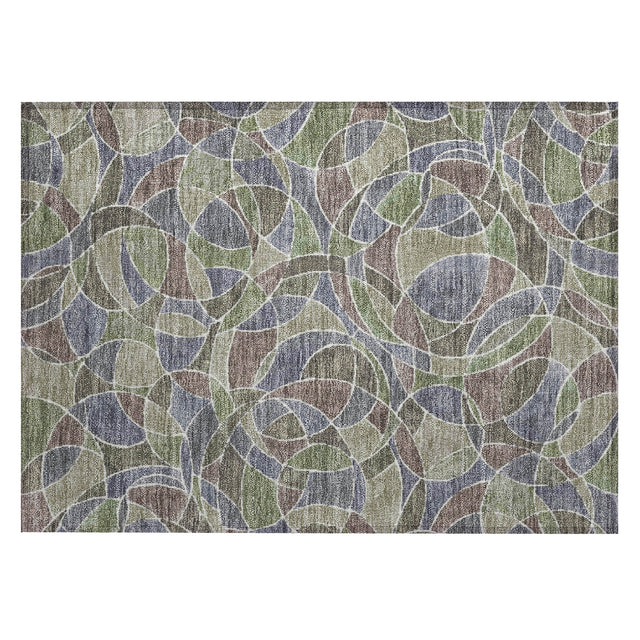 Addison Chantille ACN2208 Geometric Machine Made Transitional Green Rug
