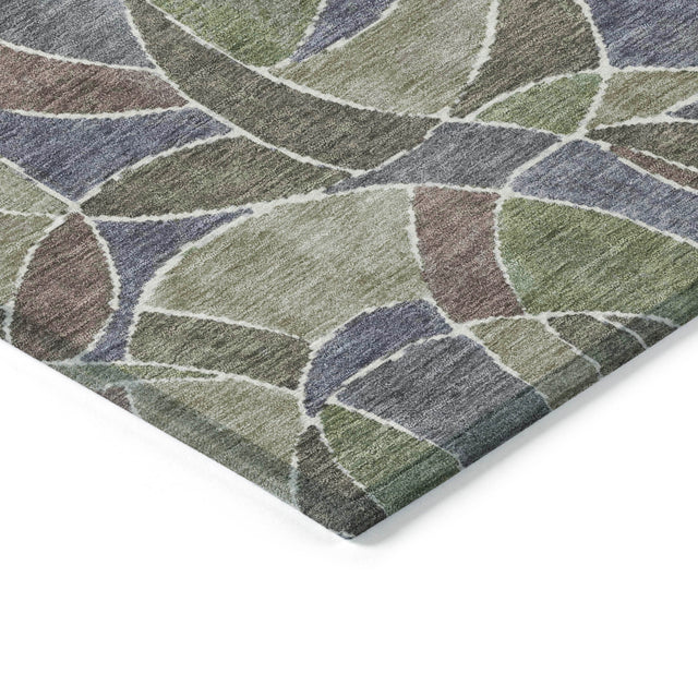 Addison Chantille ACN2208 Geometric Machine Made Transitional Green Rug