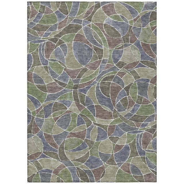 Addison Chantille ACN2208 Geometric Machine Made Transitional Green Rug