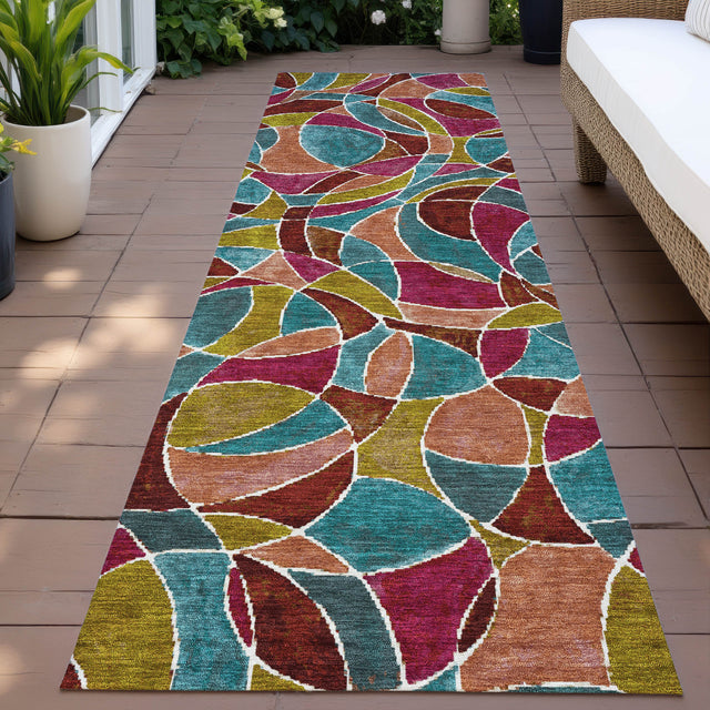 Addison Chantille ACN2208 Geometric Machine Made Transitional Merlot Rug