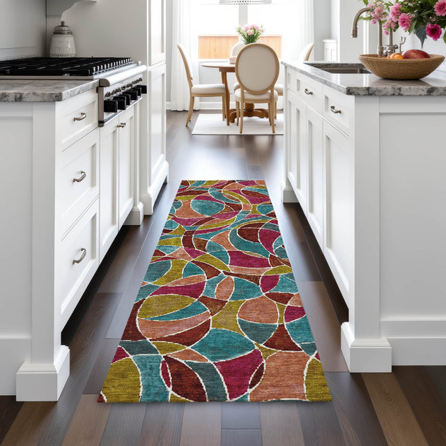 Addison Chantille ACN2208 Geometric Machine Made Transitional Merlot Rug