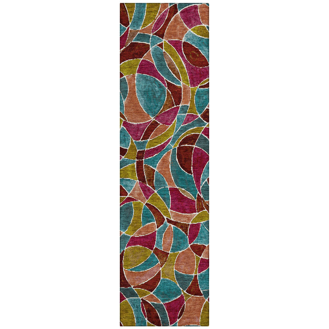 Addison Chantille ACN2208 Geometric Machine Made Transitional Merlot Rug