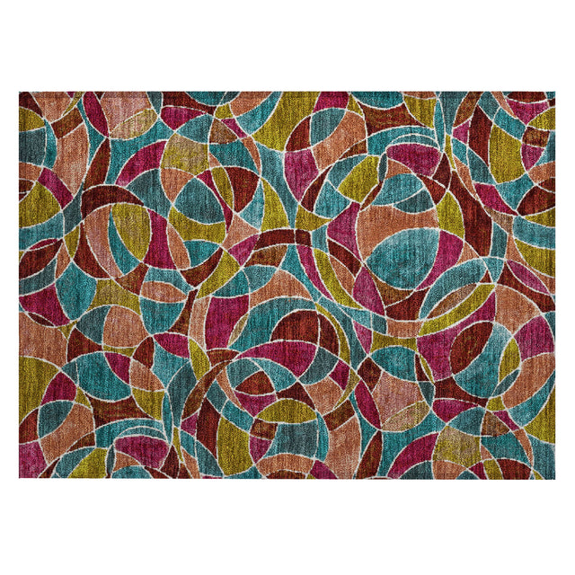 Addison Chantille ACN2208 Geometric Machine Made Transitional Merlot Rug