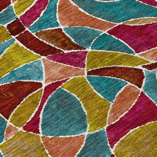 Addison Chantille ACN2208 Geometric Machine Made Transitional Merlot Rug