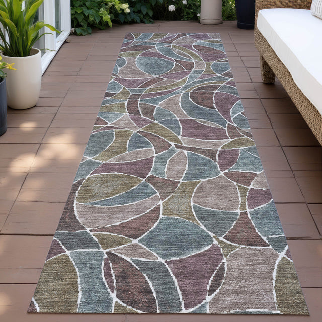 Addison Chantille ACN2208 Geometric Machine Made Transitional Plum Rug