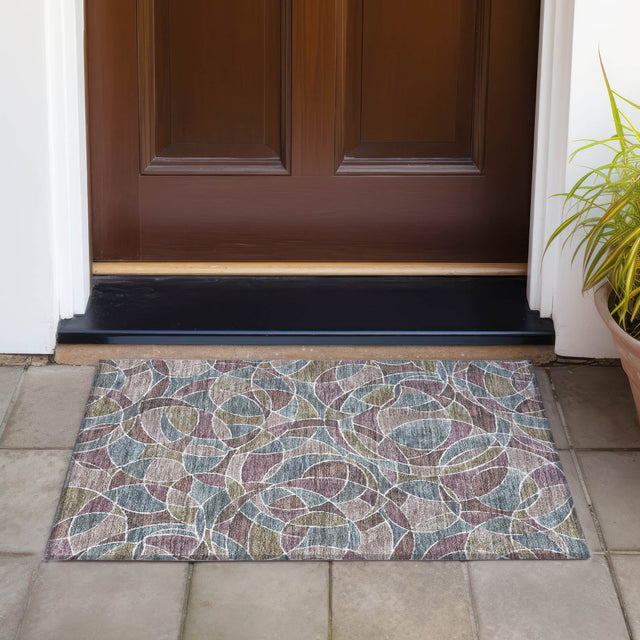 Addison Chantille ACN2208 Geometric Machine Made Transitional Plum Rug