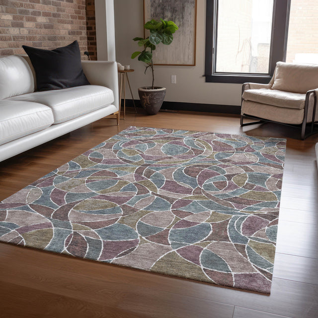 Addison Chantille ACN2208 Geometric Machine Made Transitional Plum Rug