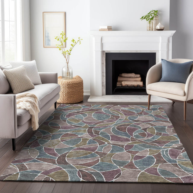 Addison Chantille ACN2208 Geometric Machine Made Transitional Plum Rug