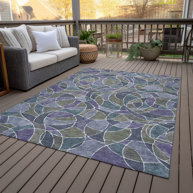 Addison Chantille ACN2208 Geometric Machine Made Transitional Purple Rug