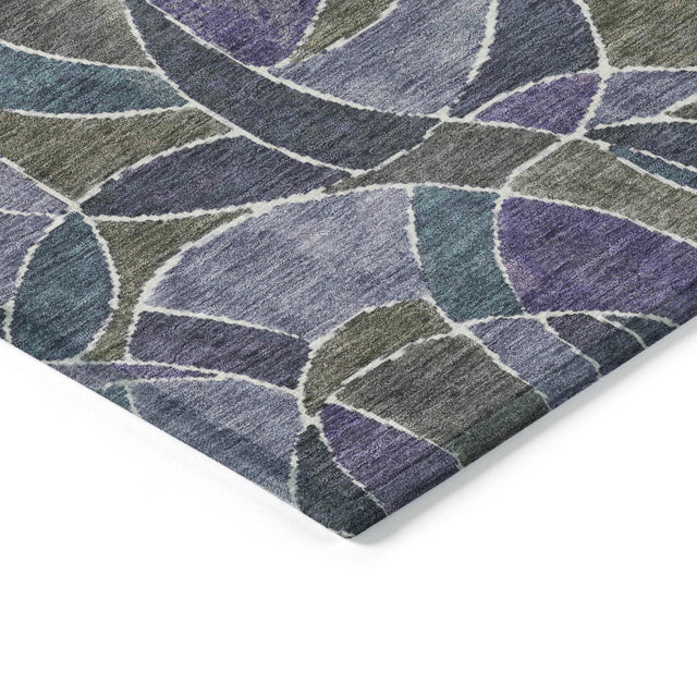 Addison Chantille ACN2208 Geometric Machine Made Transitional Purple Rug
