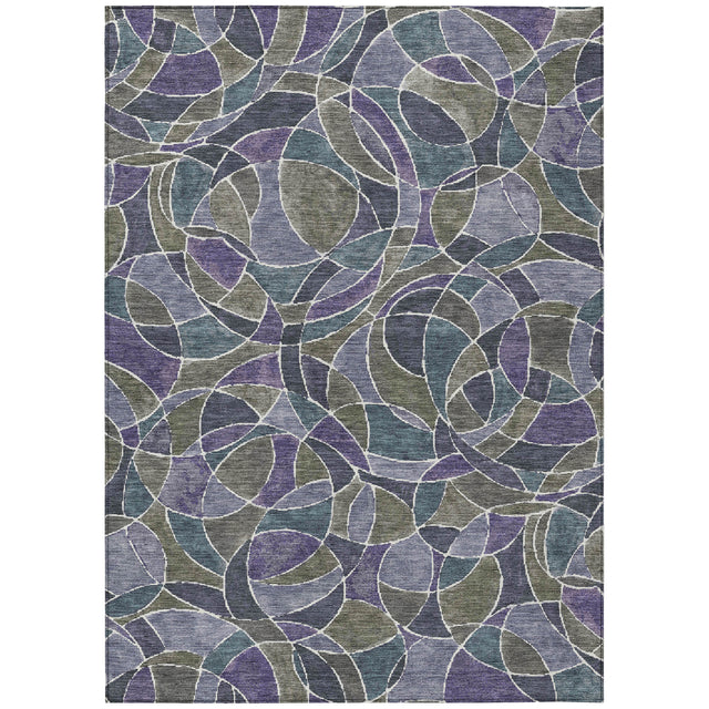 Addison Chantille ACN2208 Geometric Machine Made Transitional Purple Rug