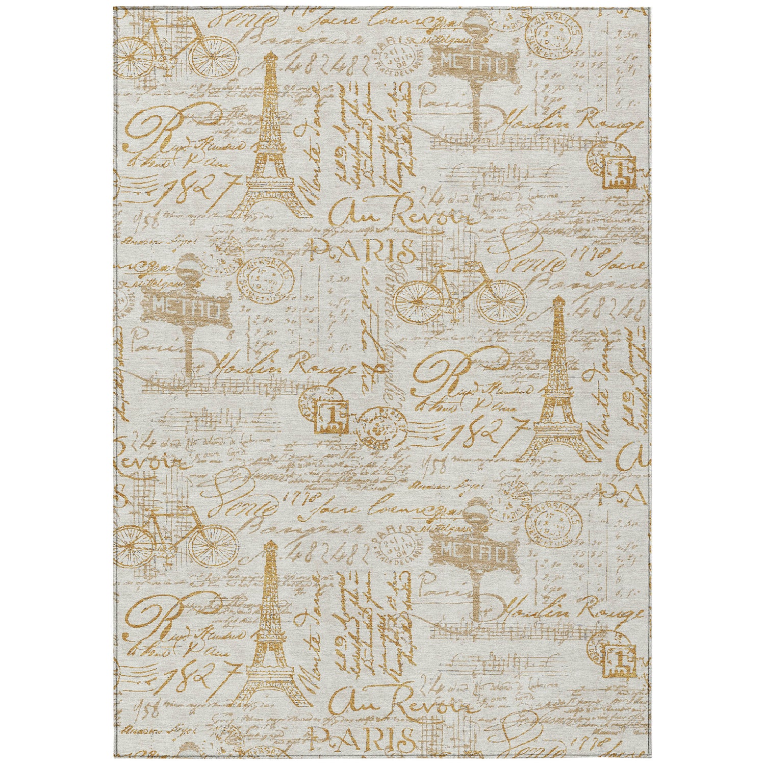 Addison Chantille ACN2209 Novelty Machine Made Transitional Gold Rug
