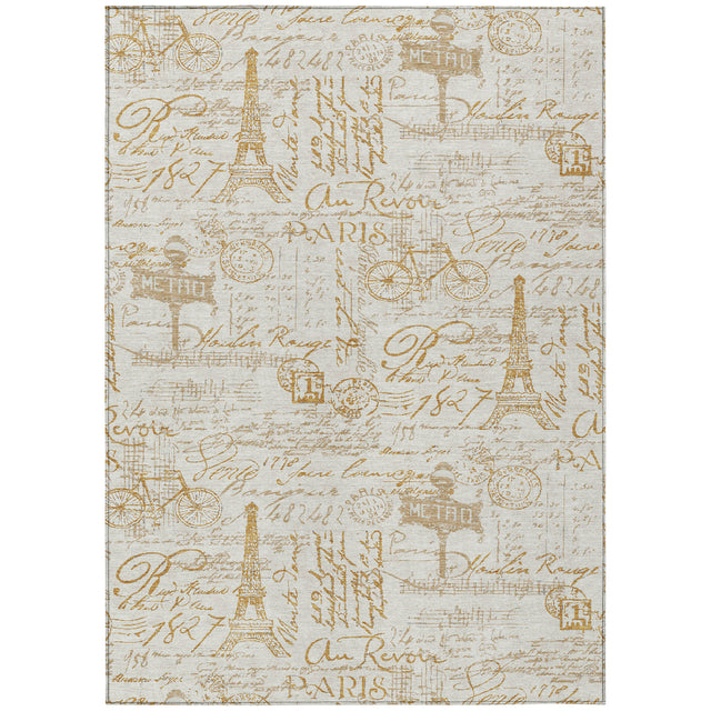 Addison Chantille ACN2209 Novelty Machine Made Transitional Gold Rug