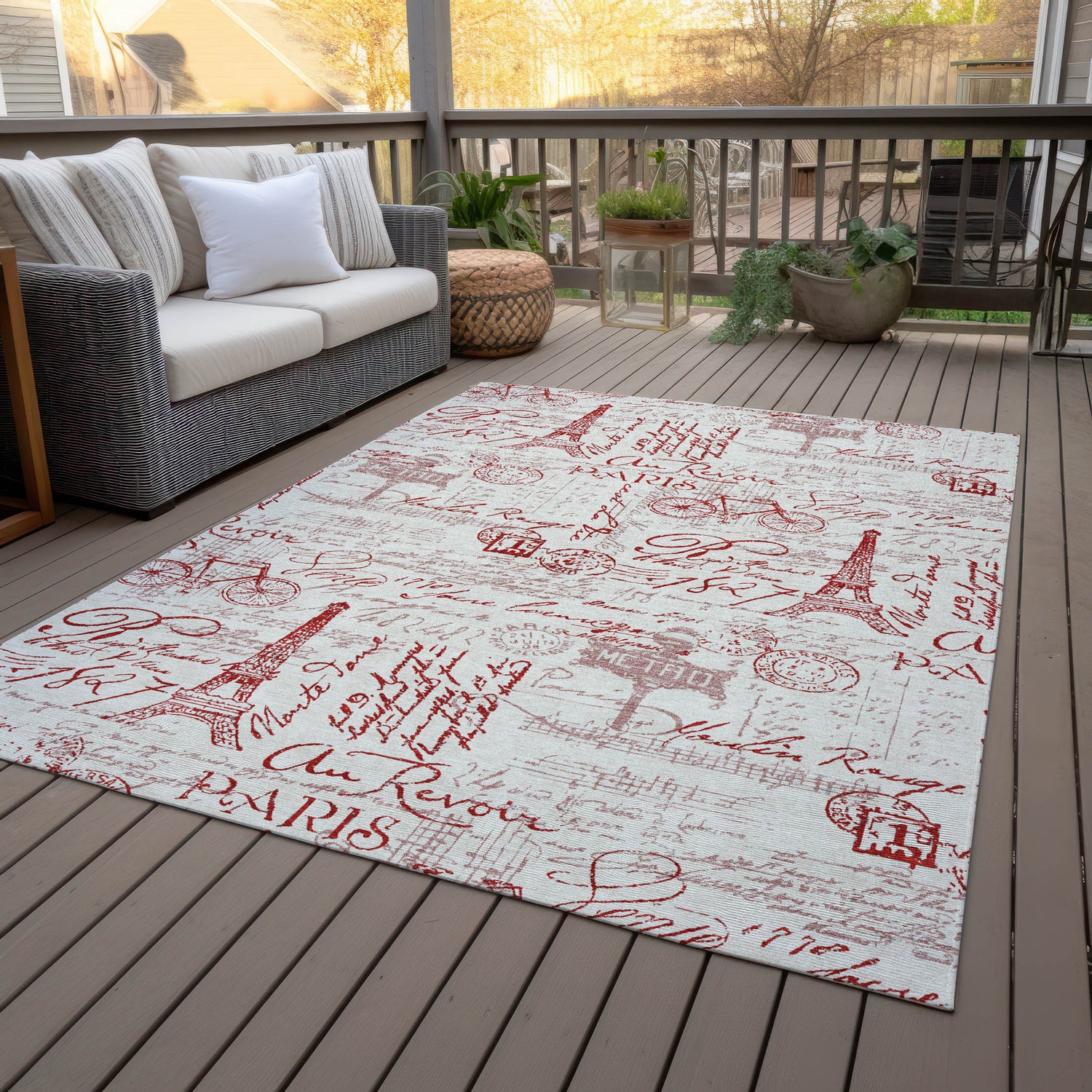 Addison Chantille ACN2209 Novelty Machine Made Transitional Red Rug