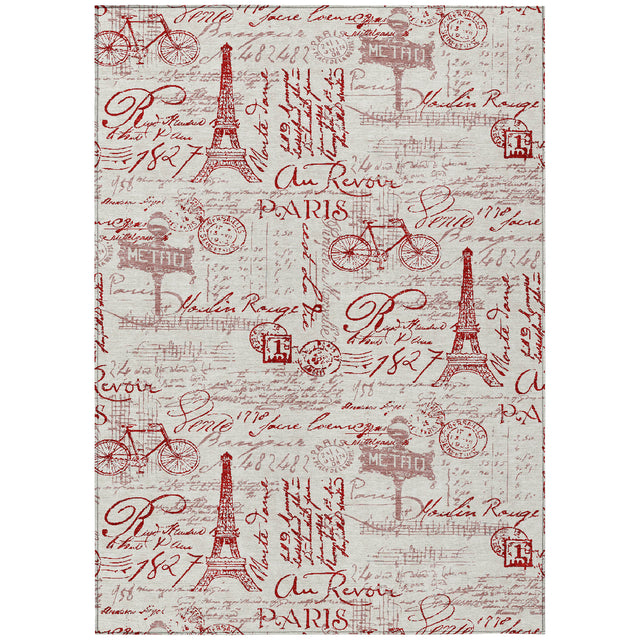 Addison Chantille ACN2209 Novelty Machine Made Transitional Red Rug