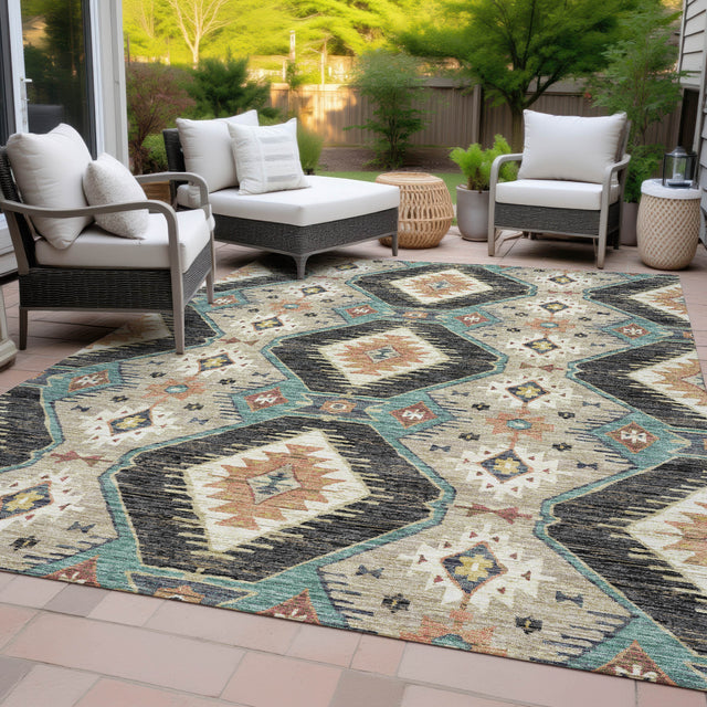 Addison Chantille ACN2210 Moroccan Machine Made Transitional Black Rug