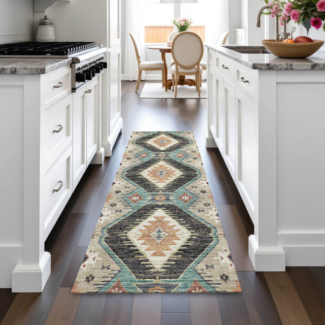 Addison Chantille ACN2210 Moroccan Machine Made Transitional Black Rug