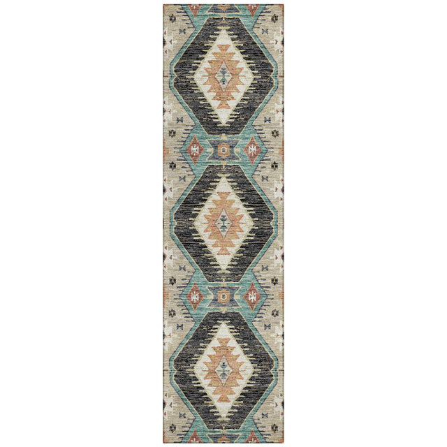 Addison Chantille ACN2210 Moroccan Machine Made Transitional Black Rug