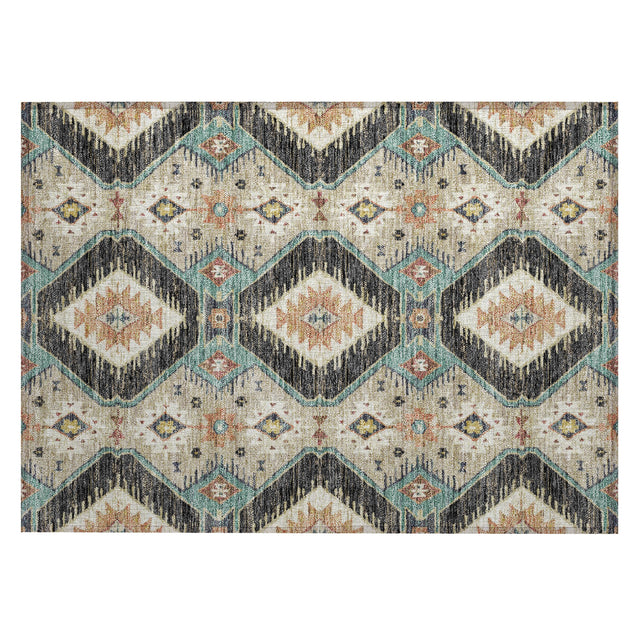 Addison Chantille ACN2210 Moroccan Machine Made Transitional Black Rug