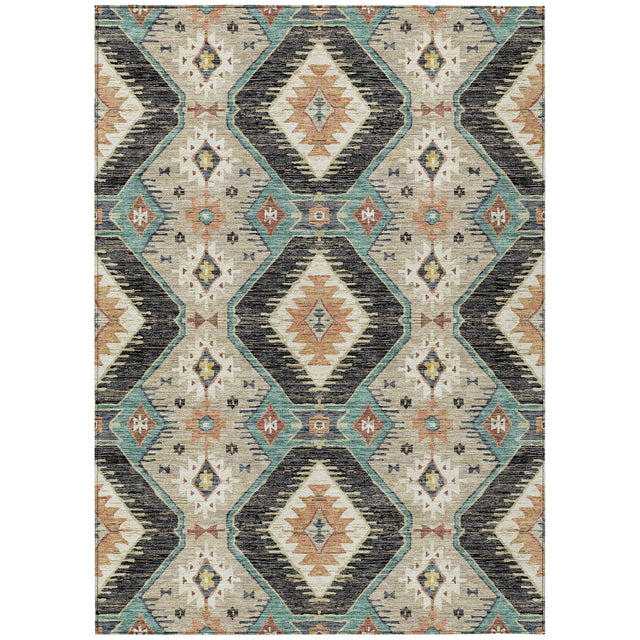 Addison Chantille ACN2210 Moroccan Machine Made Transitional Black Rug